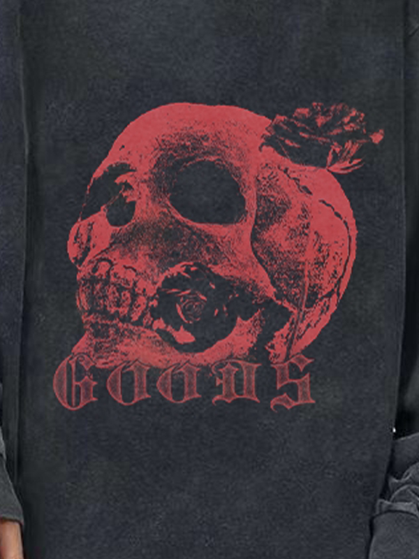 Camiseta de manga larga con estampado Skull Series para hombre