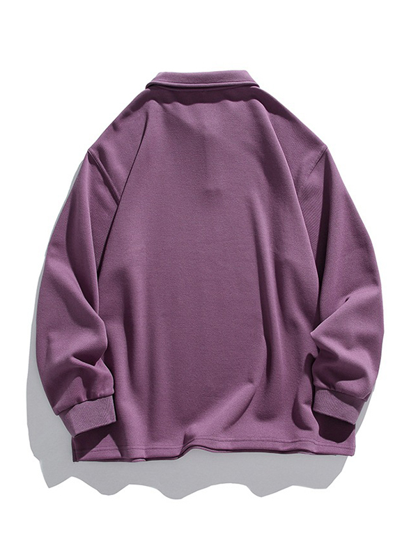 Sudadera de hombre con cuello de solapa unicolor