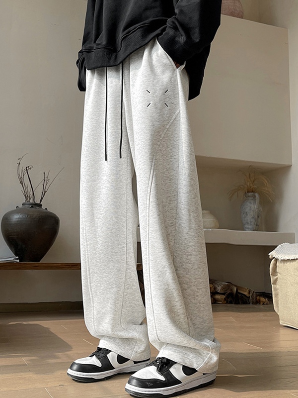 Pantalones deportivos de silueta con cordón liso para hombre
