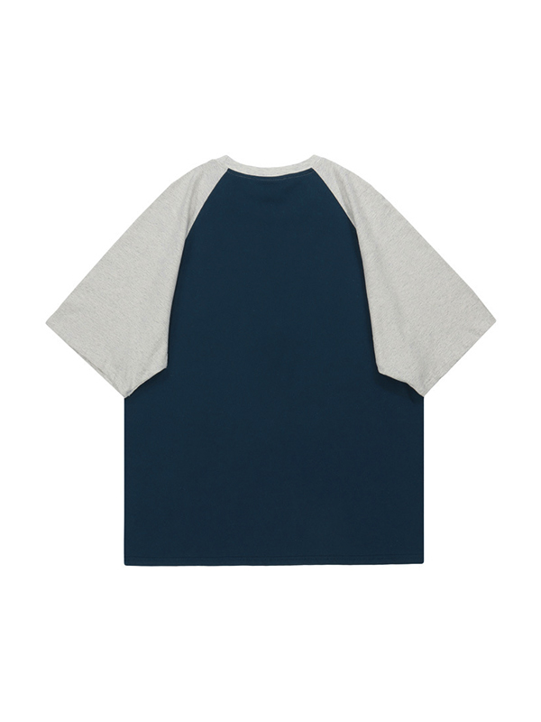 Camiseta de manga corta raglán con estampado de letras para hombre