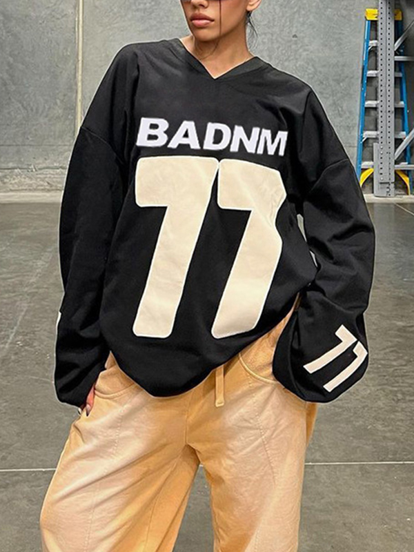 Jersey holgado de manga larga de gran tamaño