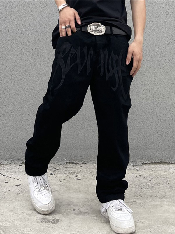 Jeans de pierna recta Washed Revenge para hombre