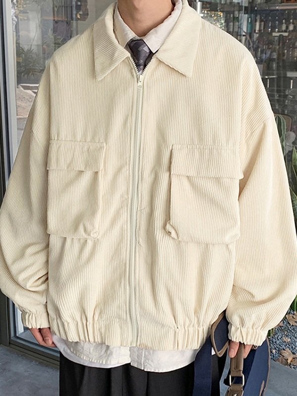 Chaqueta de pana con cremallera para hombre