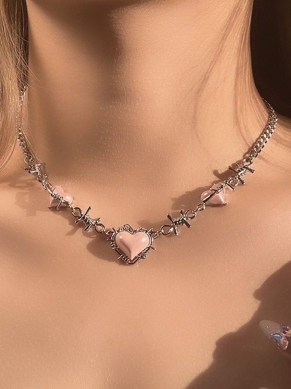 Collar con colgante de corazón inflado