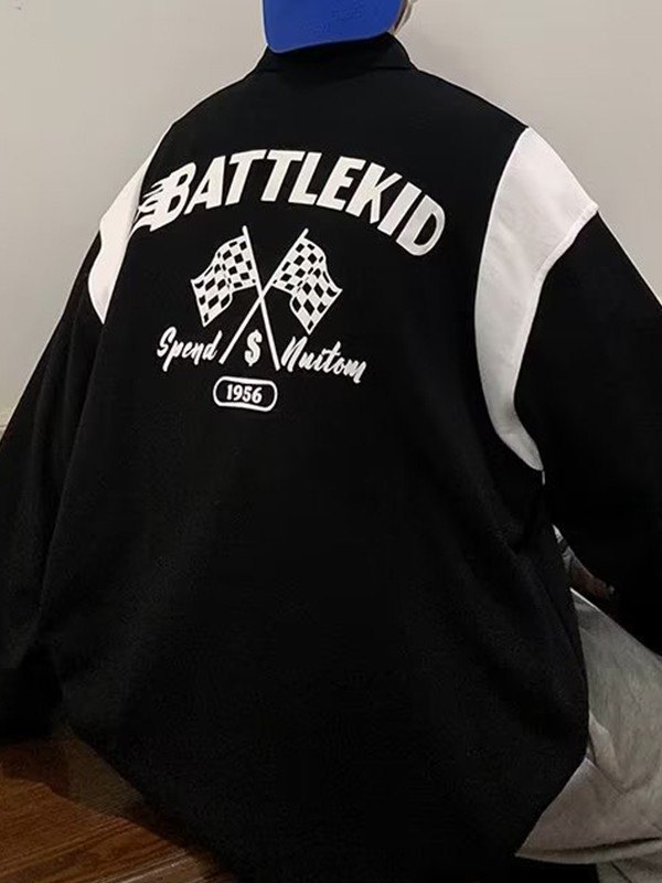 Sudadera de hombre con gráfico de carreras de patchwork