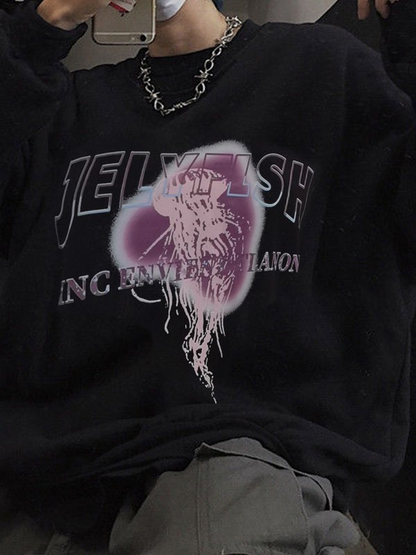 Sudadera con capucha de medusas punk para hombre