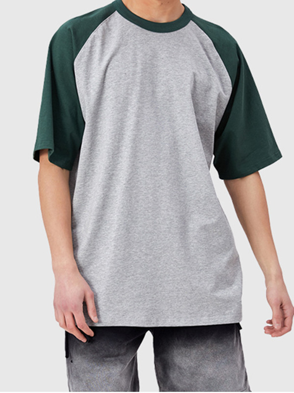 Camiseta extragrande de manga corta con color en contraste para hombre