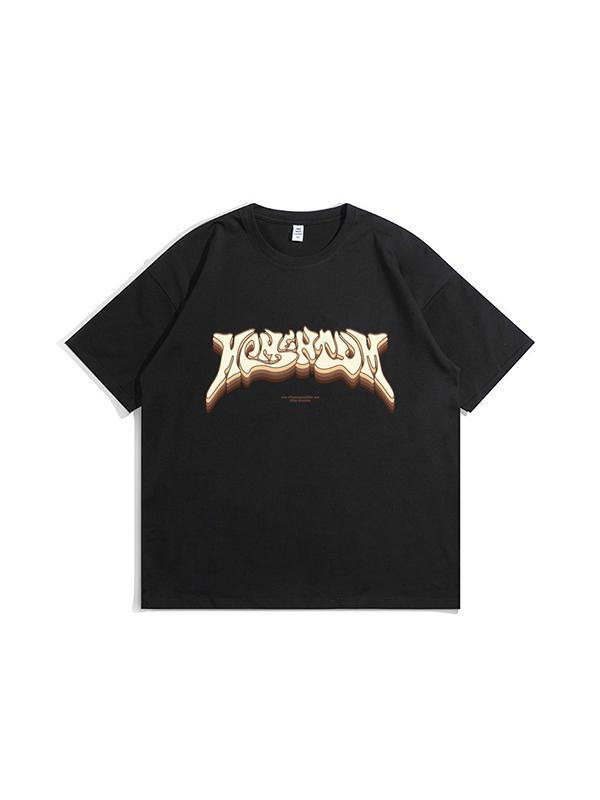 Camiseta de manga corta extragrande estampada para hombre