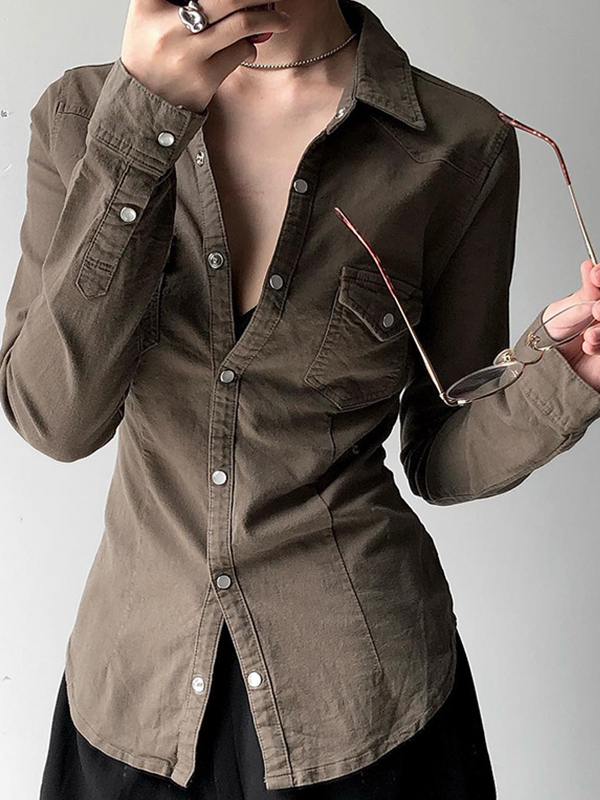 Camisas vintage de manga larga