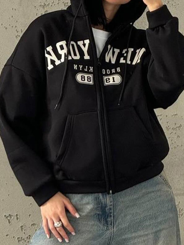 Sudadera con capucha de gran tamaño con estampado de letras