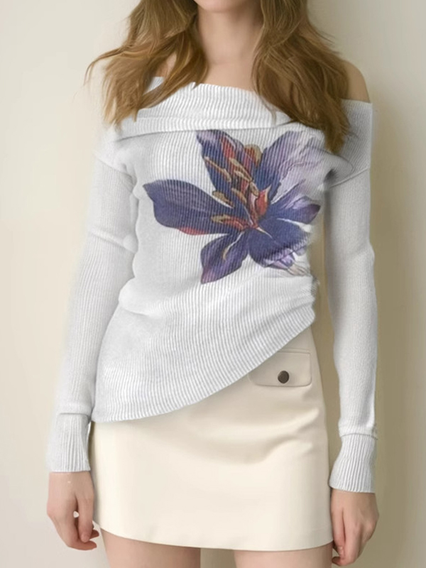 Prendas de punto de manga larga con estampado floral