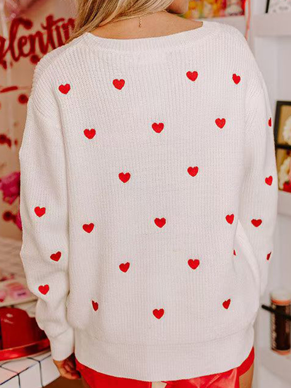 Suéteres de gran tamaño con estampado de corazones