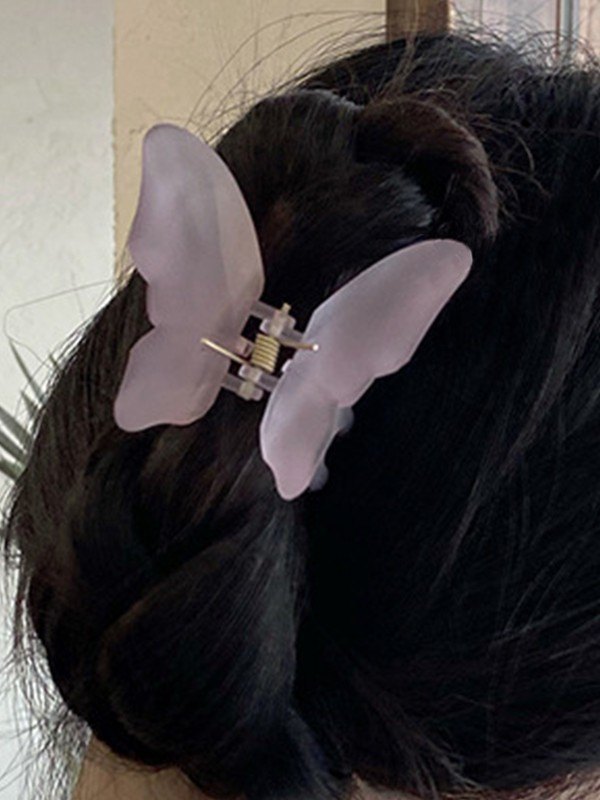 Pinza de pelo con patrón de mariposa de resina