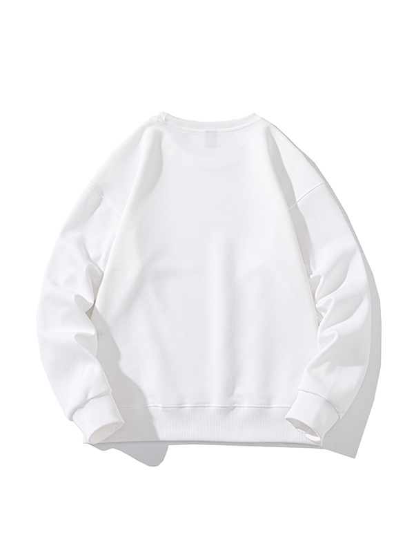 Sudadera De Hombre De Algodón Puro De Color Liso Con Cuello Redondo