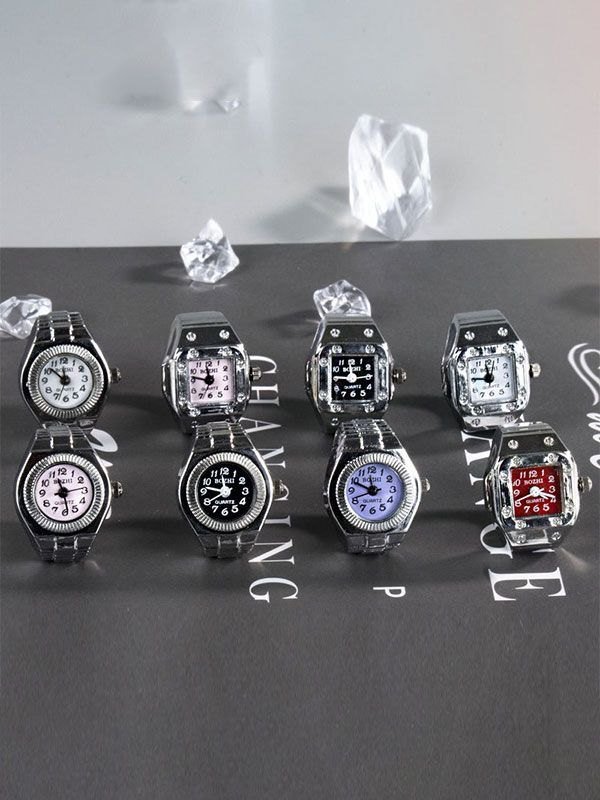Reloj con anillo punk para hombre