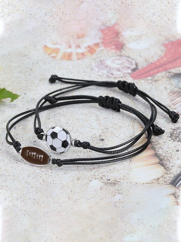 Pulsera de cuerda con colgante de deportes de fútbol