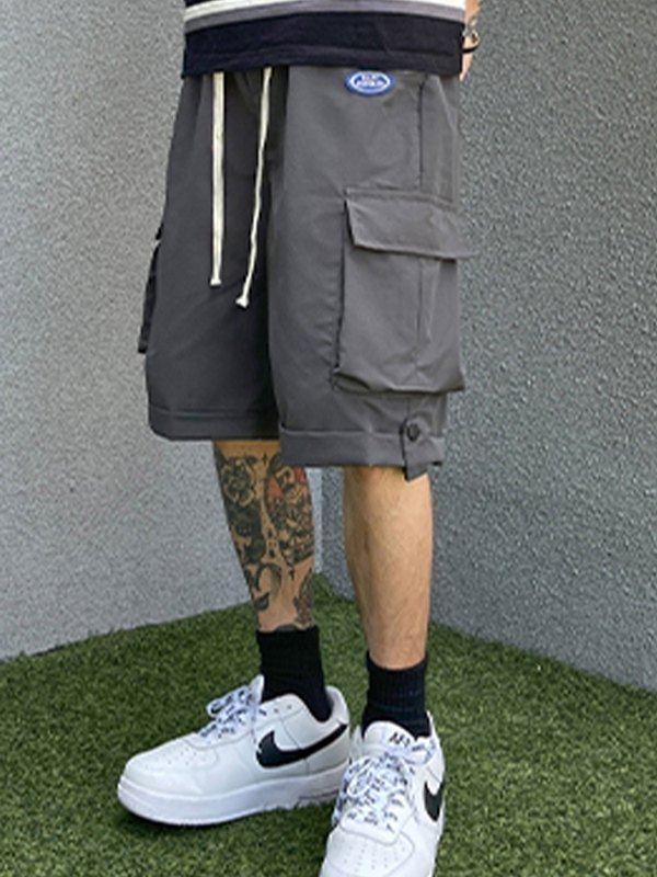 Shorts cargo de pierna recta para hombre