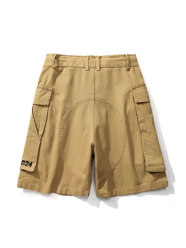 Shorts cargo color caqui con bolsillo de parche para hombre