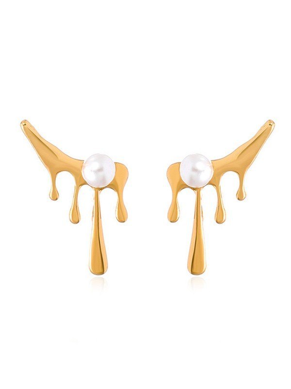 Aretes de perlas de imitación con goteo irregular
