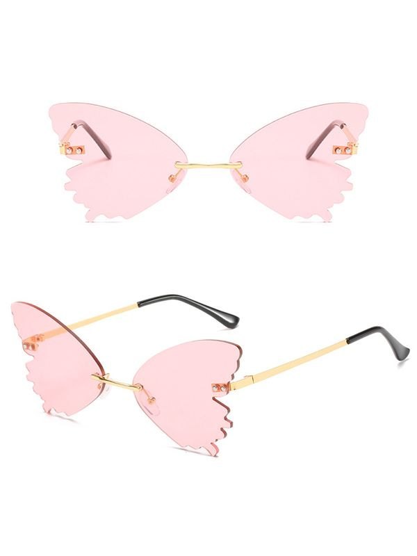Gafas de sol sin montura con diseño de mariposa