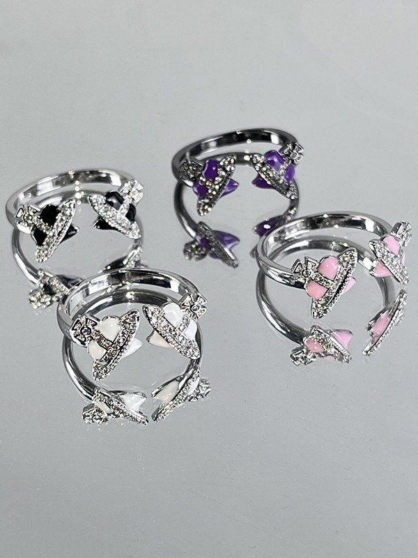 Diamante de imitación Cosmos Planet Charm Cuff Ring