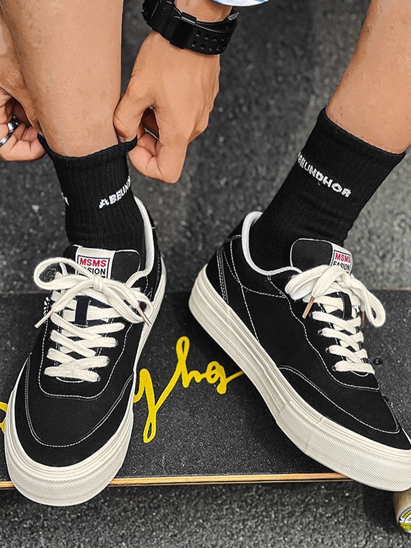 Zapatillas de lona con tiras bajas para hombre